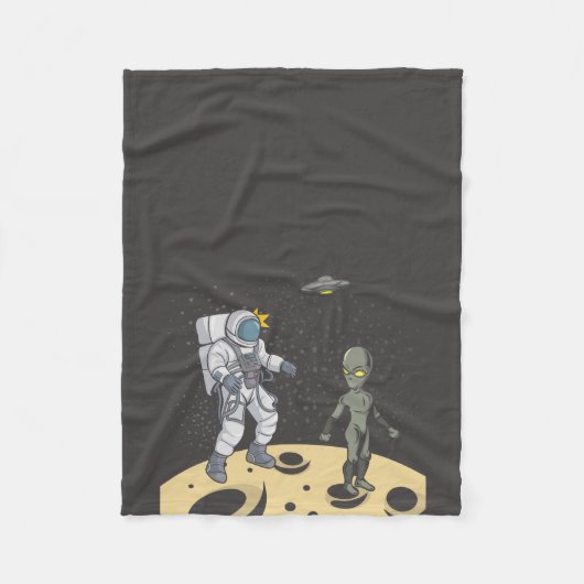 Astronaut und Außerirdischer Fleecedecke (Vorderseite)