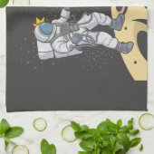 Astronaut und Außerirdischer Geschirrtuch (Gefaltet)