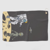Astronaut und Außerirdischer    Golfhandtuch (Horizontal)