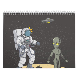 Astronaut und Außerirdischer Kalender
