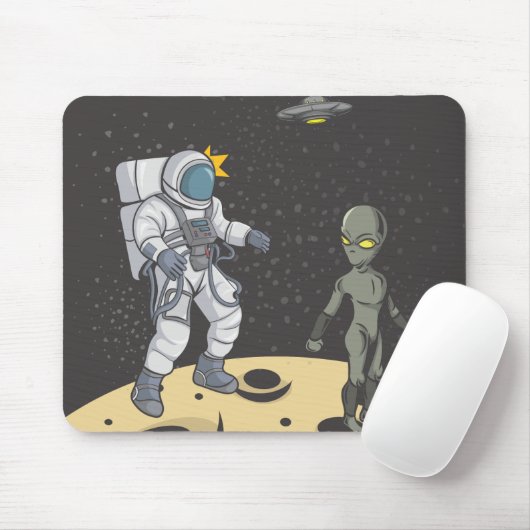 Astronaut und Außerirdischer Mousepad (Mit Mouse)