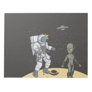 Astronaut und Außerirdischer    Notizblock