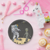 Astronaut und Außerirdischer Pappteller (Party)