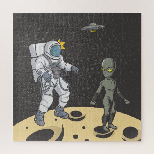 Astronaut und Außerirdischer     Puzzle (Vertikal)