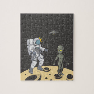 Astronaut und Außerirdischer Puzzle
