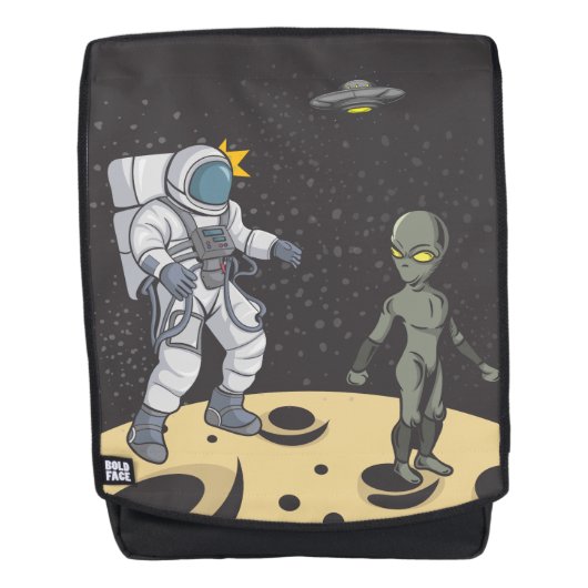 Astronaut und Außerirdischer Rucksack (Vorderseite)