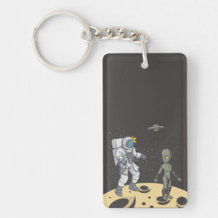 Astronaut und Außerirdischer    Schlüsselanhänger