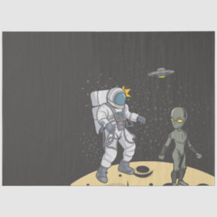 Astronaut und Außerirdischer Seidenpapier