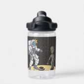 Astronaut und Außerirdischer Trinkflasche (Rückseite)
