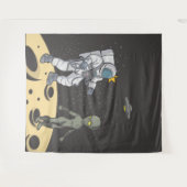 Astronaut und Außerirdischer Wandteppich (Vorderseite (Horizontal))