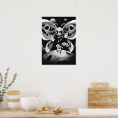 Astronaut und Beängstigender Schmetterling Poster (Küche)