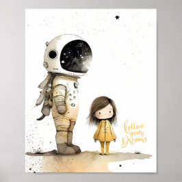 Astronaut und Girl-Poster Poster