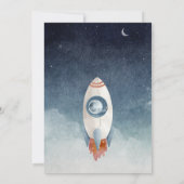 Astronaut- und Jet-Space-Babydusche Einladung (Rückseite)