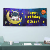 Astronaut und Moon Banner (Messe)