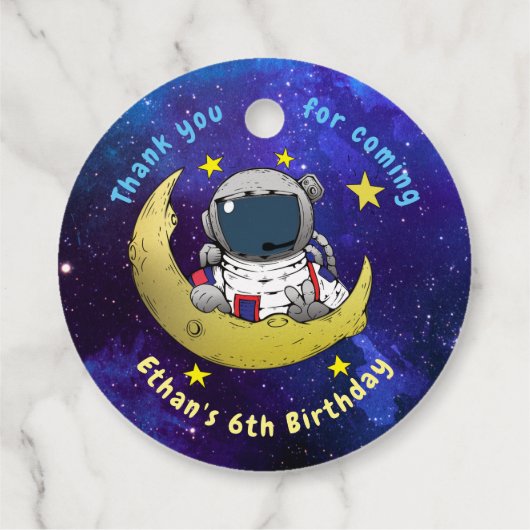 Astronaut und Moon Geschenkanhänger (Rückseite)