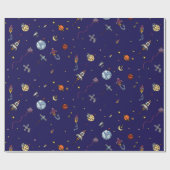 Astronaut und Moon Geschenkpapier (Flach)