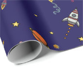 Astronaut und Moon Geschenkpapier (Rolleneckpunkt)