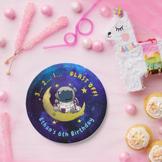Astronaut und Moon Pappteller (Party)