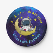 Astronaut und Moon Pappteller (Vorderseite)