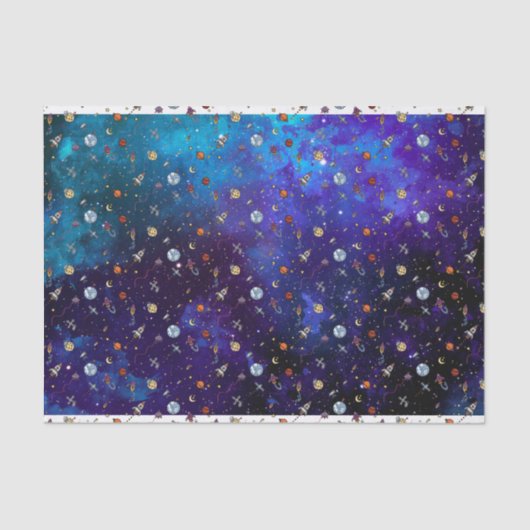 Astronaut und Moon Seidenpapier (Vorderseite)