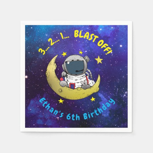 Astronaut und Moon Serviette (Vorderseite)