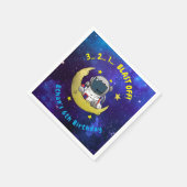 Astronaut und Moon Serviette (Ecke)