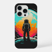 Astronaut und Planet iPhone Hülle (Rückseite)