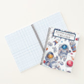 Astronaut und RaumNotebook Notizblock (Innenseite)