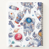 Astronaut und RaumNotebook Notizblock (Rückseite)