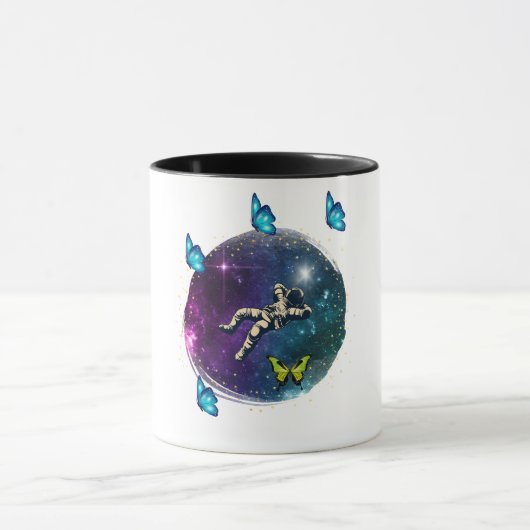 Astronaut und Schmetterling Tasse (Zentrum)