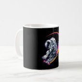Astronaut und Skateboard Kaffeetasse (Vorderseite Links)