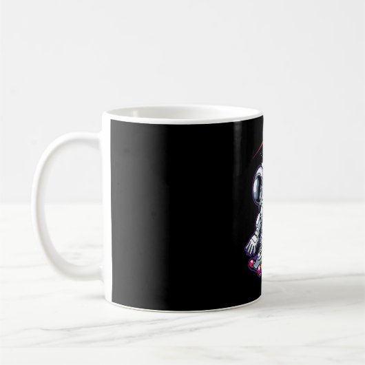 Astronaut und Skateboard Kaffeetasse (Links)