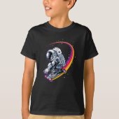 Astronaut und Skateboard T-Shirt (Vorderseite)