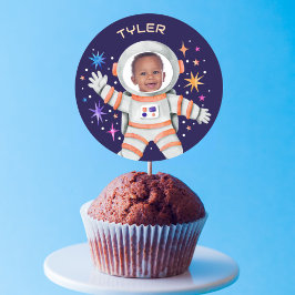 Astronaut und Sterne Foto für den Weltraum Runder Aufkleber