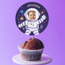 Astronaut und Sterne Foto für den Weltraum Runder Aufkleber