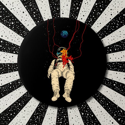 Astronaut und Weltraum Button