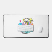 Astronaut Unicorn Reiten Narwhal Weltraum Universu Schreibtischunterlage (Tastatur & Maus)