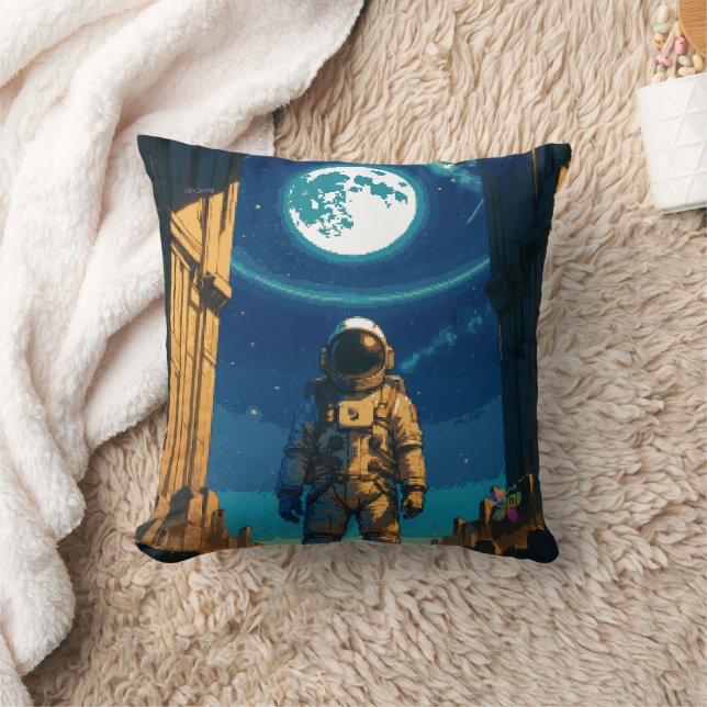 Astronaut unter dem himmlischen Tor Kissen (Decke)