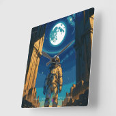 Astronaut unter dem himmlischen Tor Quadratische Wanduhr (Winkel)