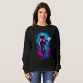 Astronaut Vaporwave Aesthetic Retro Glitch Spacema Sweatshirt (Vorne ganz)