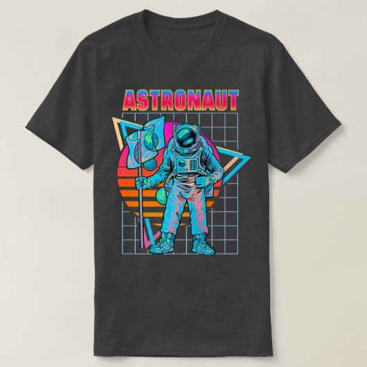 Astronaut Vaporwave Retro Ästhetischer 80er T-Shirt (Design vorne)