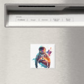 Astronaut Vector Art Space Discovery Magnet (In Situ (Geschirrspüler))