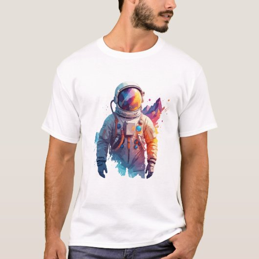 Astronaut Vector Art Space Discovery T-Shirt (Vorderseite)