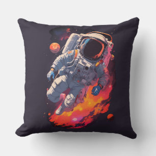 Astronaut verirrt im Galaxienhintergrund, Kissen