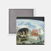Astronaut verkauft Erde Magnet (Vorderseite/Rückseite)