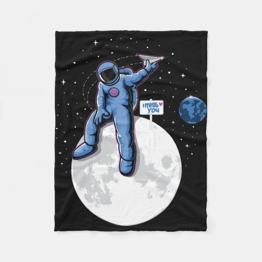 Astronaut vermisst die Erde Fleecedecke (Vorderseite)