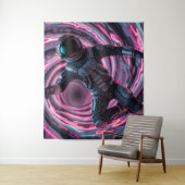 Astronaut vor einem rosa Vortex Wandteppich (Beispiel)