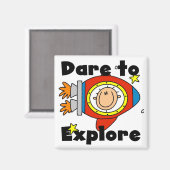 Astronaut wagt es, die Tshirts und Geschenke zu en Magnet (Vorderseite/Rückseite)