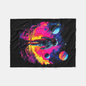 Astronaut Walking In Galaxy Outer Space Explorer S Fleecedecke (Vorderseite (Horizontal))