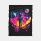 Astronaut Walking In Galaxy Outer Space Explorer S Fleecedecke (Vorderseite)